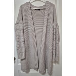 Oversized Dove Gray Cardigan Sweater Women Large Soft and Beautiful